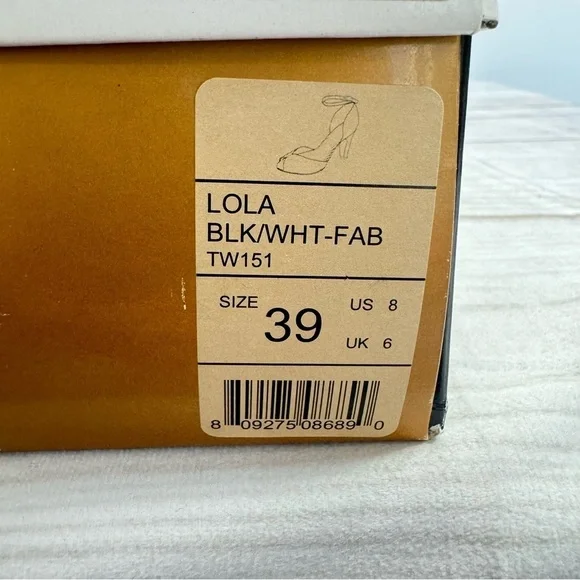 Lola Black & White Polka Dot Heels Peep Toe Ankle Strap ModCloth by Chelsea Crew - Picture 13 of 14